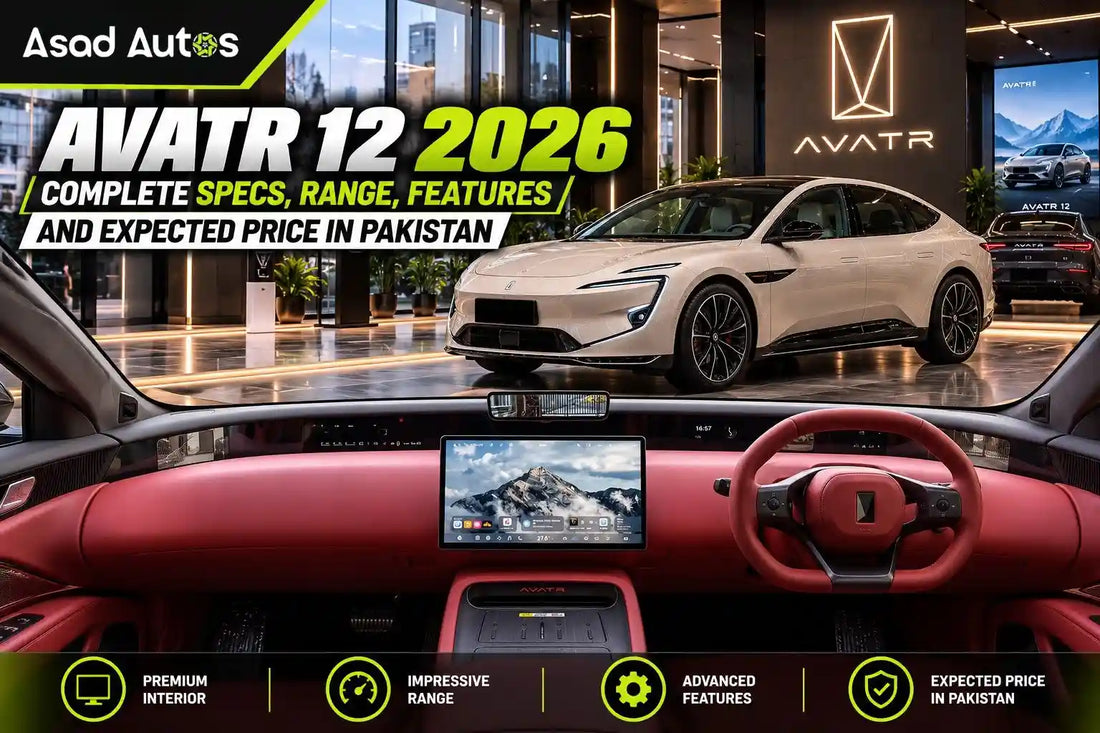 AVATR 12 2026 electric luxury sedan featuring its futuristic design, advanced technology, electric driving range, and expected price in Pakistan.