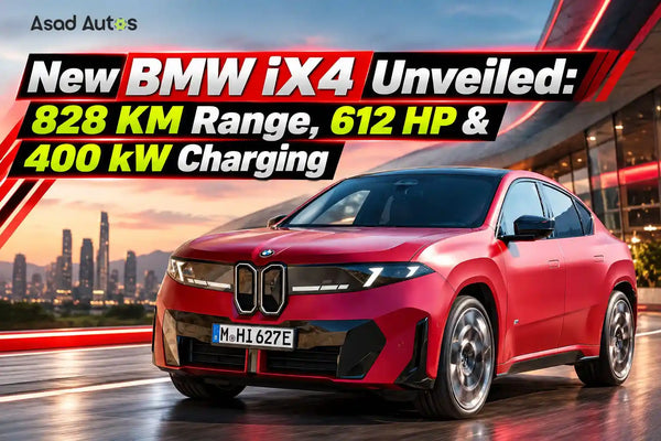 New BMW iX4 Unveiled: 828 KM Range, 612 HP & 400 kW Charging