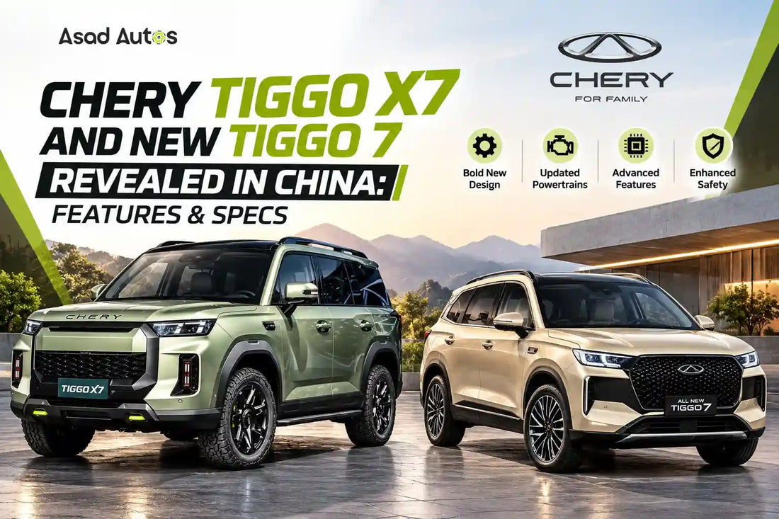 Chery Tiggo X7 and third-generation Chery Tiggo 7 revealed in China in 2026, showcasing their new SUV designs and features.