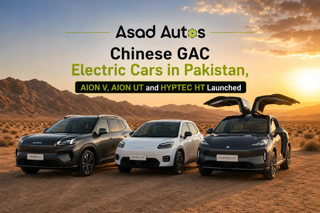 GAC electric cars in Pakistan featuring AION V, AION UT and HYPTEC HT