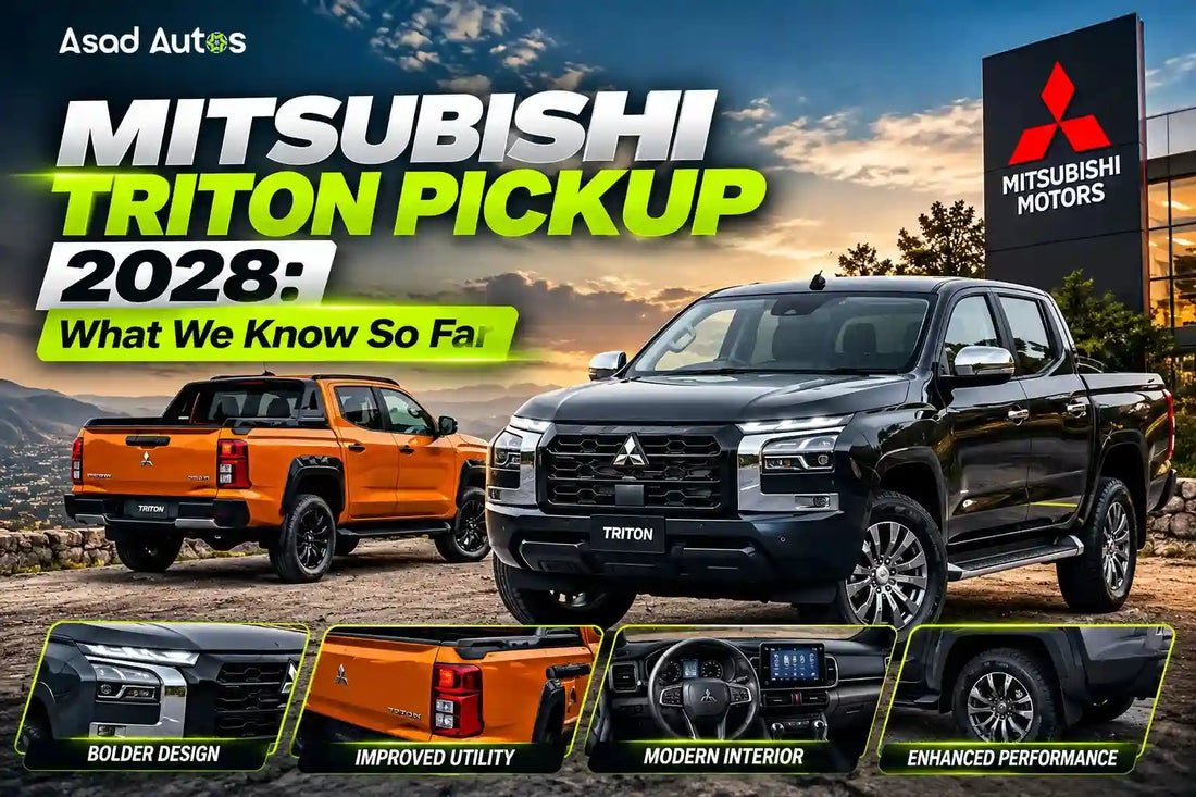 Honda Mitsubishi Triton-based pickup truck expected in 2028, featuring the latest automotive news from Asad Autos.