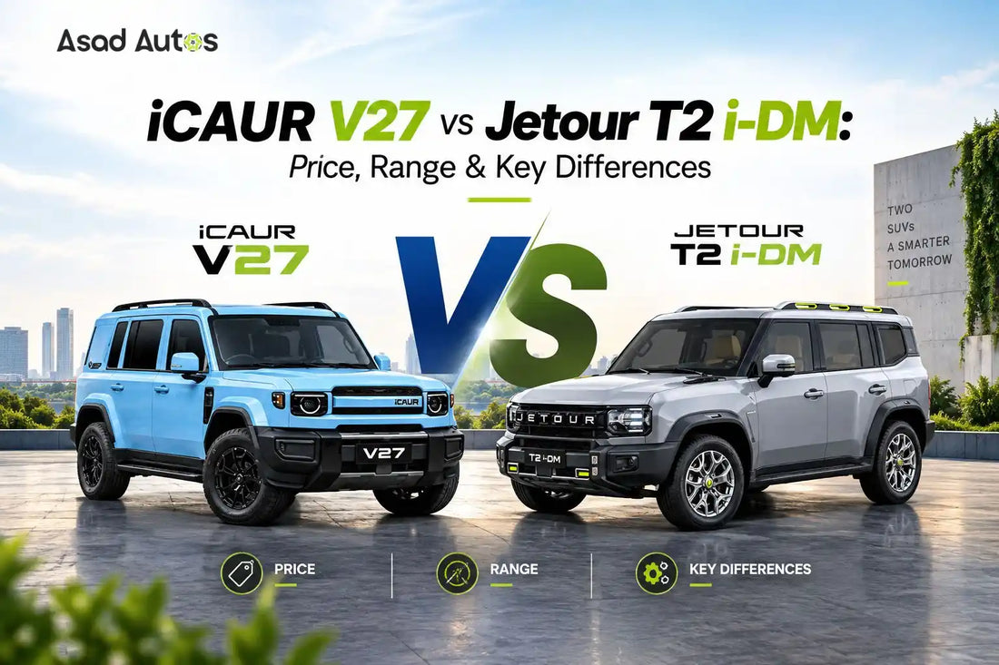 iCAUR V27 vs Jetour T2 i-DM price, range and specs comparison in Pakistan
