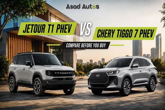 Jetour T1 PHEV vs Chery Tiggo 7 PHEV comparison in Pakistan