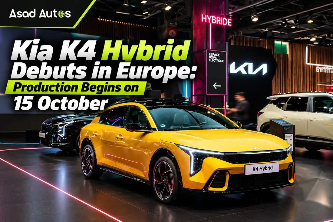 Kia K4 Hybrid debuting in Europe, with production scheduled to begin on 15 October 2026.