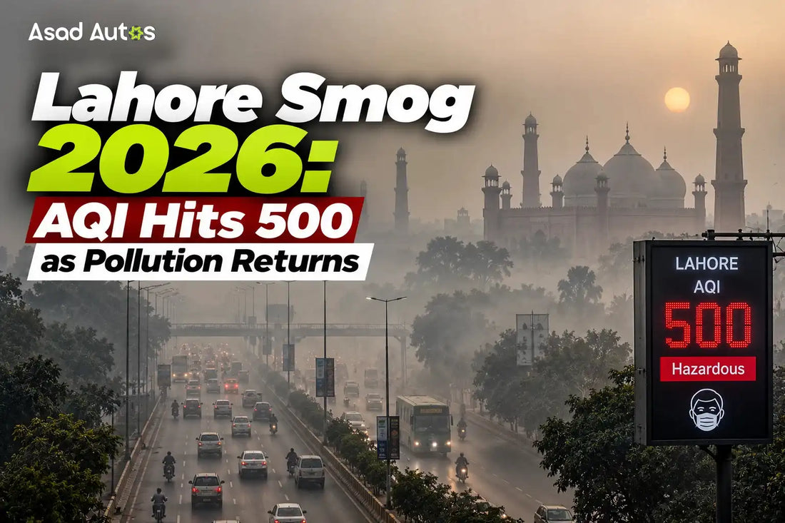 Lahore Smog 2026 with severe air pollution and AQI reaching 500 | Asad Autos
