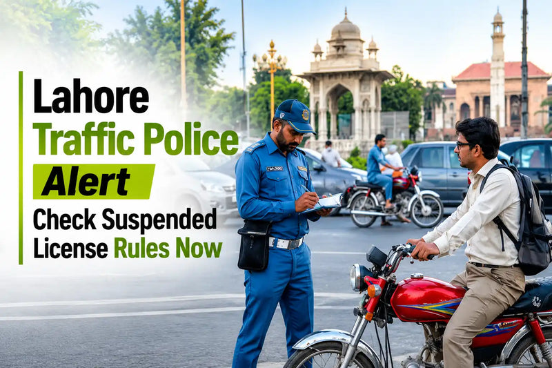Lahore Traffic Police warning about suspended driving license rules