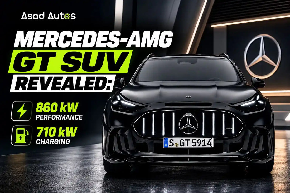 Mercedes-AMG GT SUV featuring 860 kW peak power, a 128 kWh battery and up to 710 kW DC fast charging.