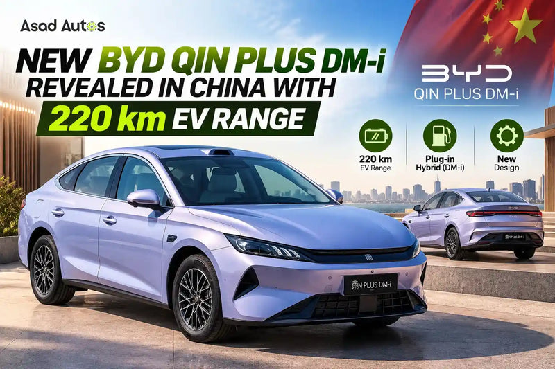 New BYD Qin Plus DM-i revealed in China with up to 220 km CLTC electric range, battery options and China pricing updates by Asad Autos.