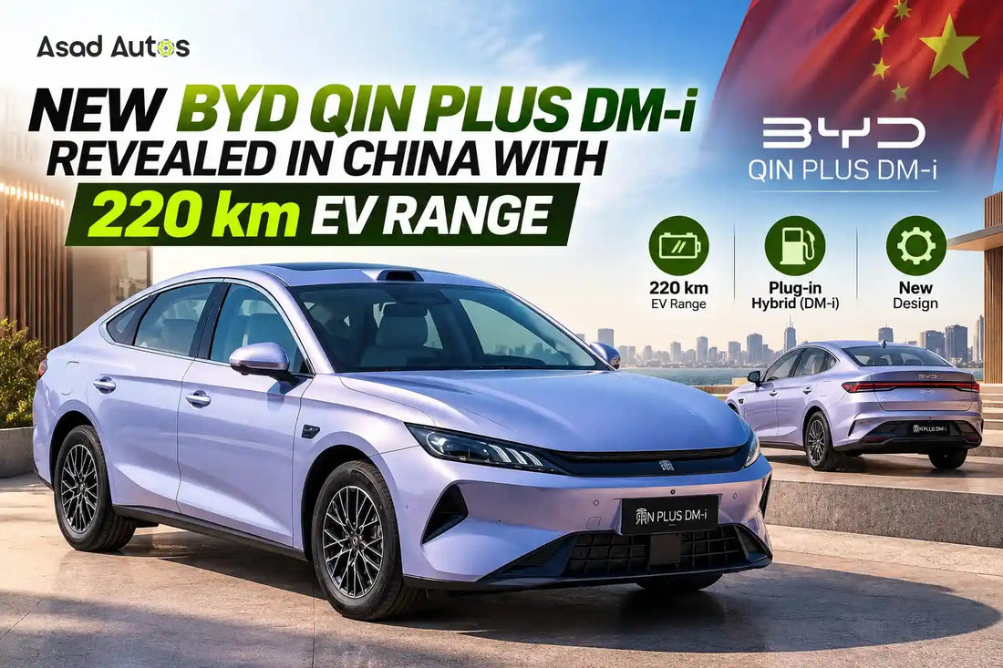 New BYD Qin Plus DM-i revealed in China with up to 220 km CLTC electric range, battery options and China pricing updates by Asad Autos.