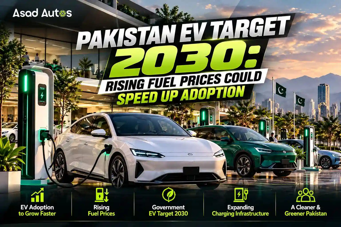 Pakistan EV Target 2030 with electric cars at charging stations as rising fuel prices may accelerate EV adoption