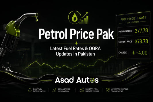 Petrol Price Pak banner featuring latest petrol prices in Pakistan, OGRA fuel rate updates, current fuel rates, price changes, and market trends from Asad Autos.
