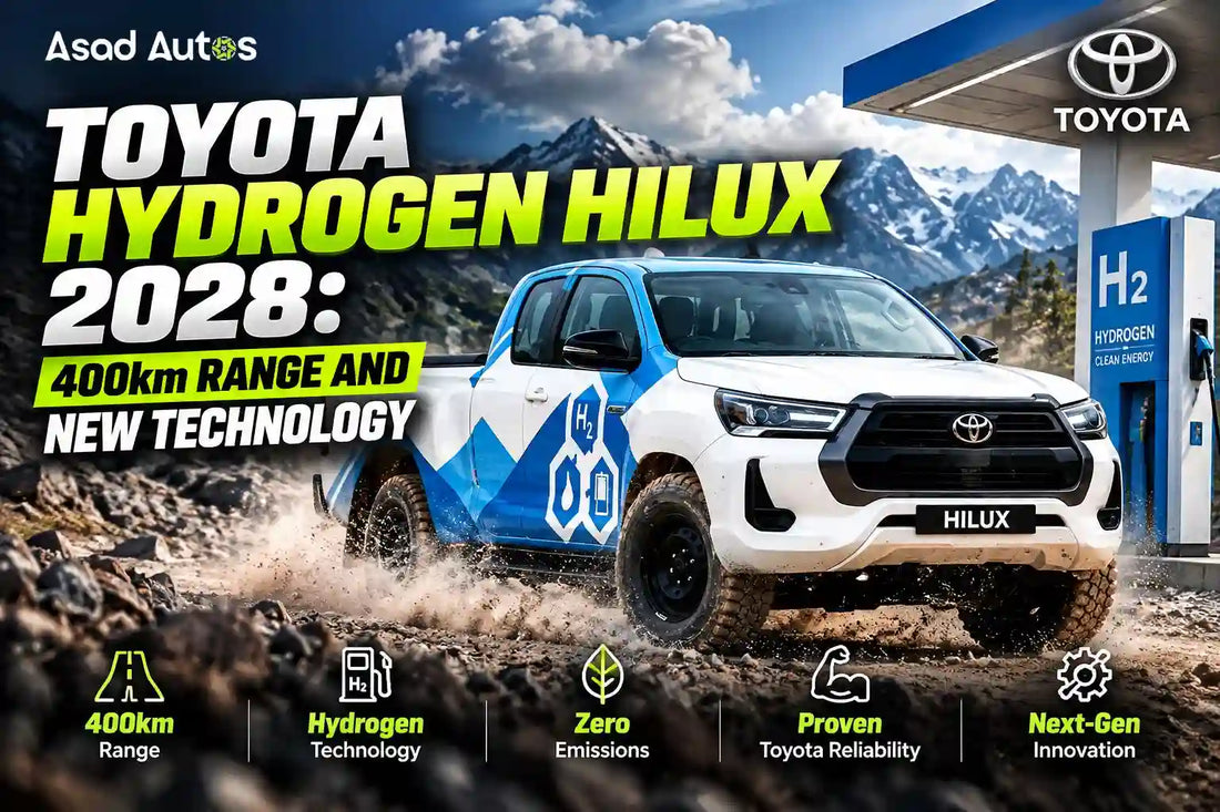 Toyota hydrogen Hilux 2028 featuring hydrogen fuel-cell technology and a targeted range of over 400 km