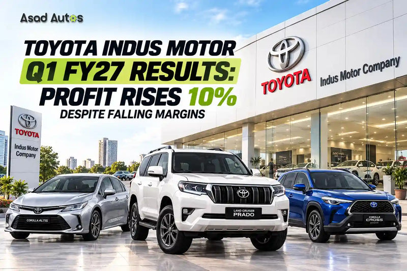 Toyota Indus Motor Q1 FY27 results showing 10% profit growth and declining profit margins in Pakistan.