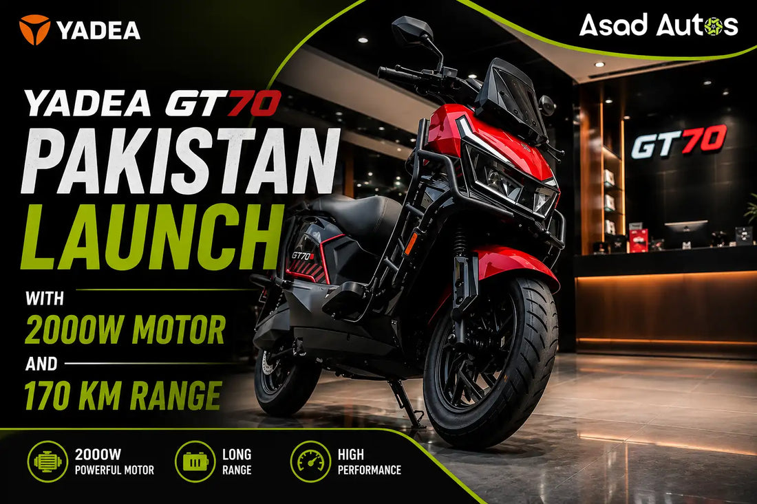 Yadea GT70 electric scooter launched in Pakistan with a 2000W motor and extended range.