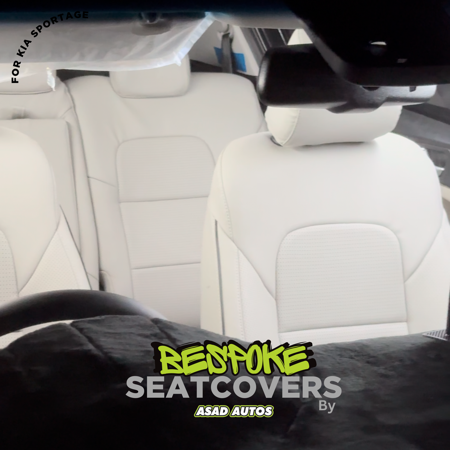 Bespoke Seat Covers & Steering Cover - Premium Japanese Synthetic Fiber for Kia Sportage