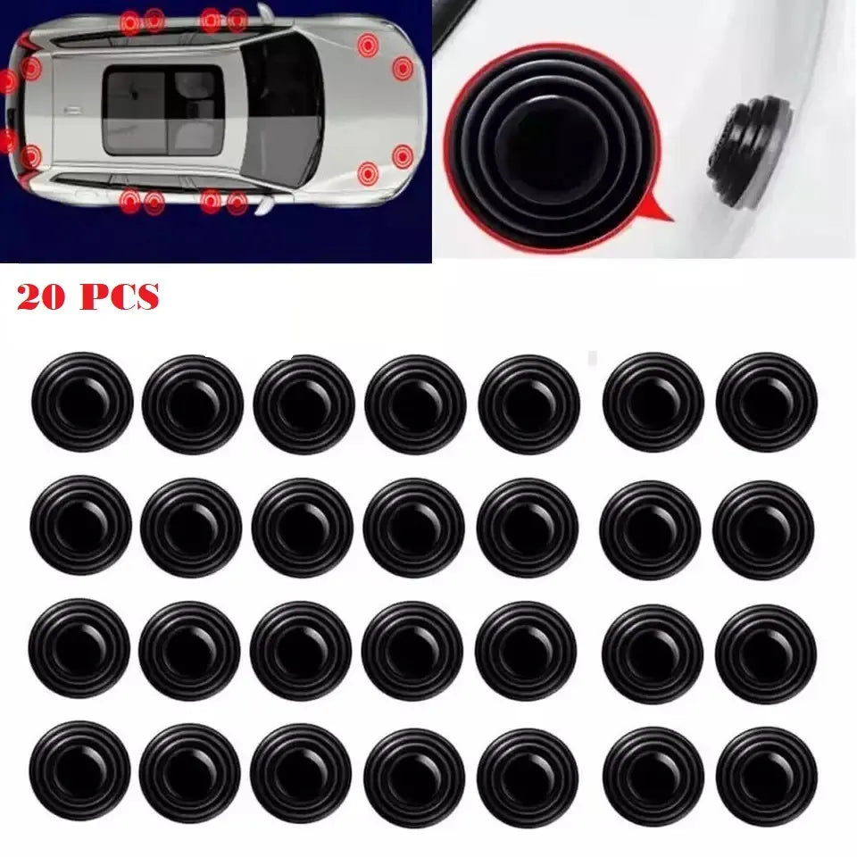 10-piece black rubber door shock absorber pads for sound insulation and vibration protection