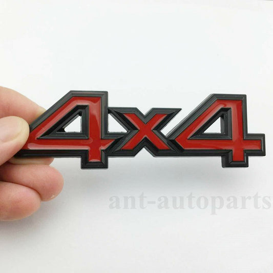 4x4 Metal Logo Car Rear Trunk Decals Sticker Red