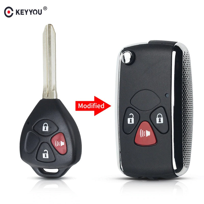 3 Buttons Modified Car Remote Key Shell For T.o.y.o.t.a Prado