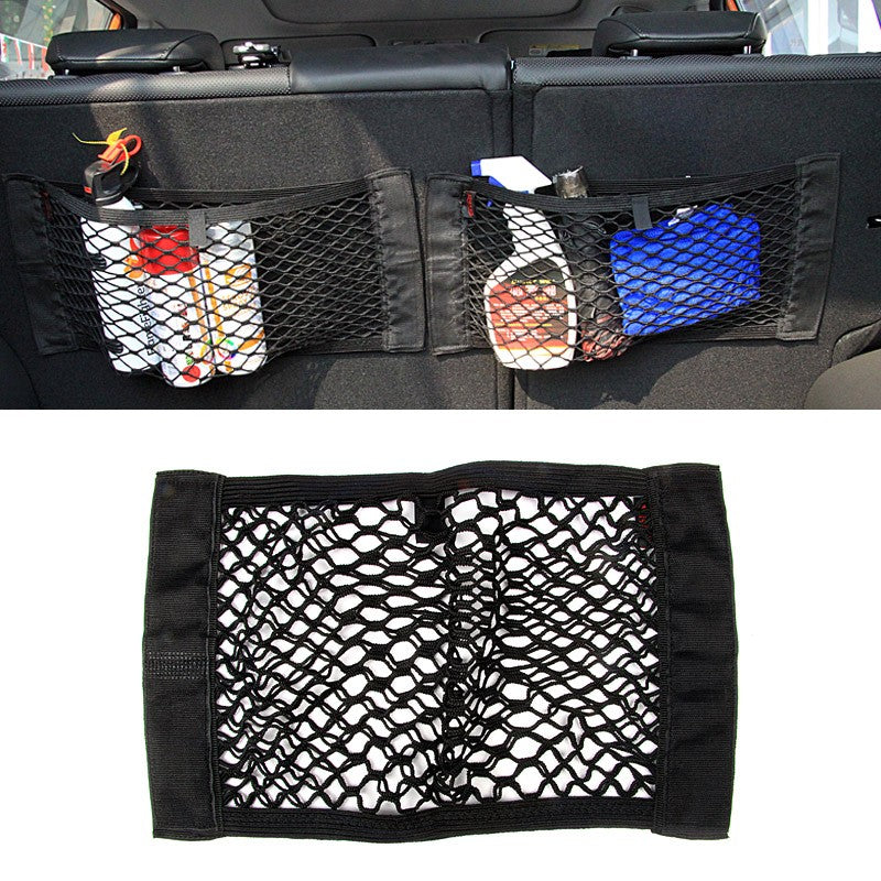 Rear Trunk Back Seat Elastic String Net Mesh Storage Bag Pocket Cage