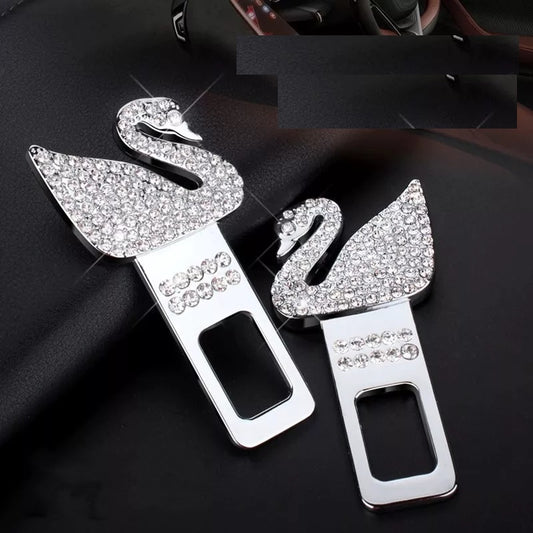 2 Pc Swan Alloy Car Seat Belt Clip Safety Belt