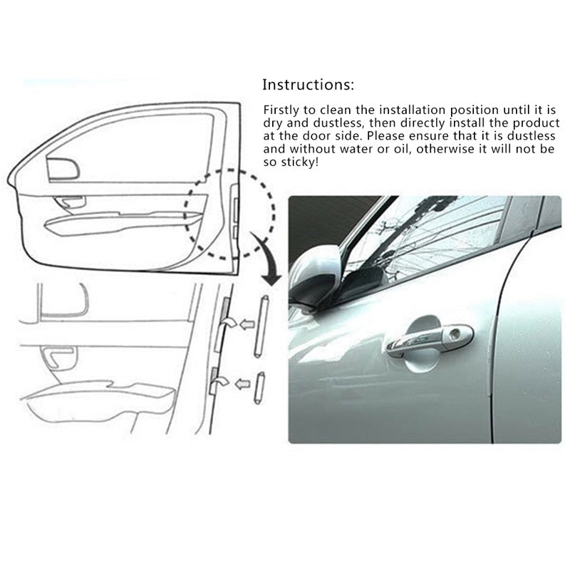 Universal Car Door Edge Guards Trim Molding Protection 8 PCS/Set