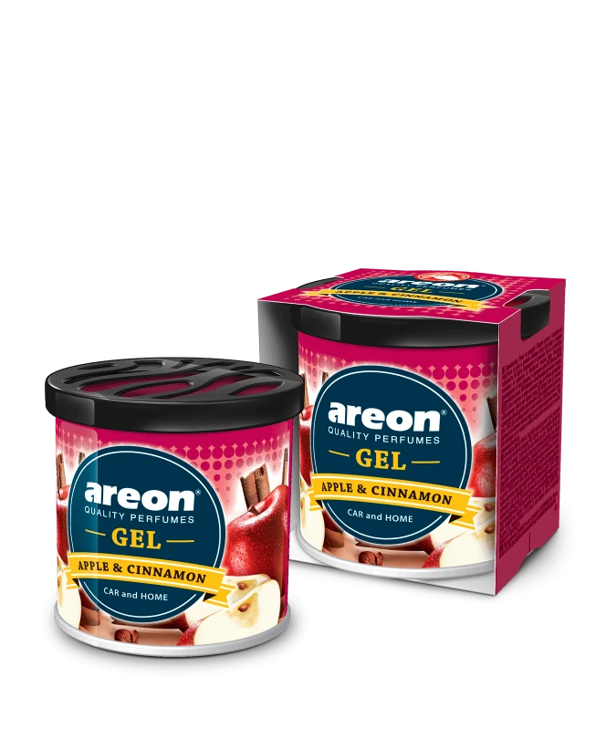 Gel air freshener with fresh energizing fragrances APPLE & CINNAMON