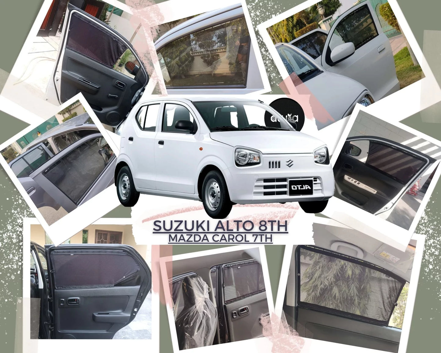 Window Curtains Sun Shades (Car Pardy) for Suzuki Alto 2019 - 2023 8th