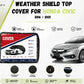 Weather shield top cover protecting Honda Civic 2016-2021 from rain and dust while parked outdoors - Asad Autos