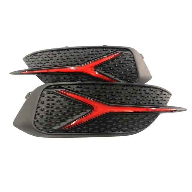 2Pcs Red Lens LED Rear Bumper Lights (Y Style) for Honda Civic 2016-2021, featuring brake and turn signal functions for enhanced visibility and stylish design.