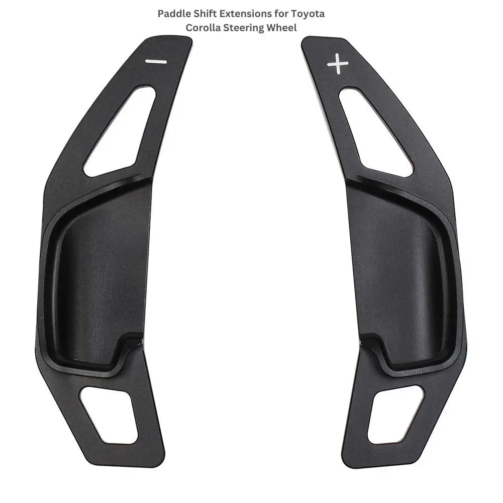2-piece black paddle shift extensions for Toyota Corolla steering wheel 2014-2022