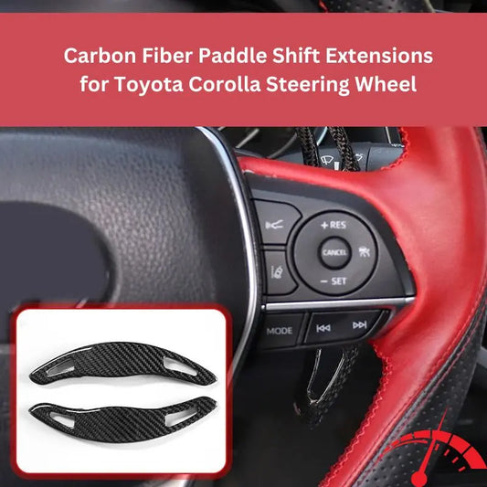 2-piece carbon fiber paddle shift extensions for Toyota Corolla steering wheel 2014-2022