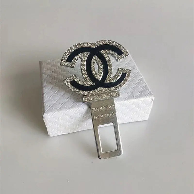 2-piece Chanel logo car seat belt clip safety belt buckle accessories