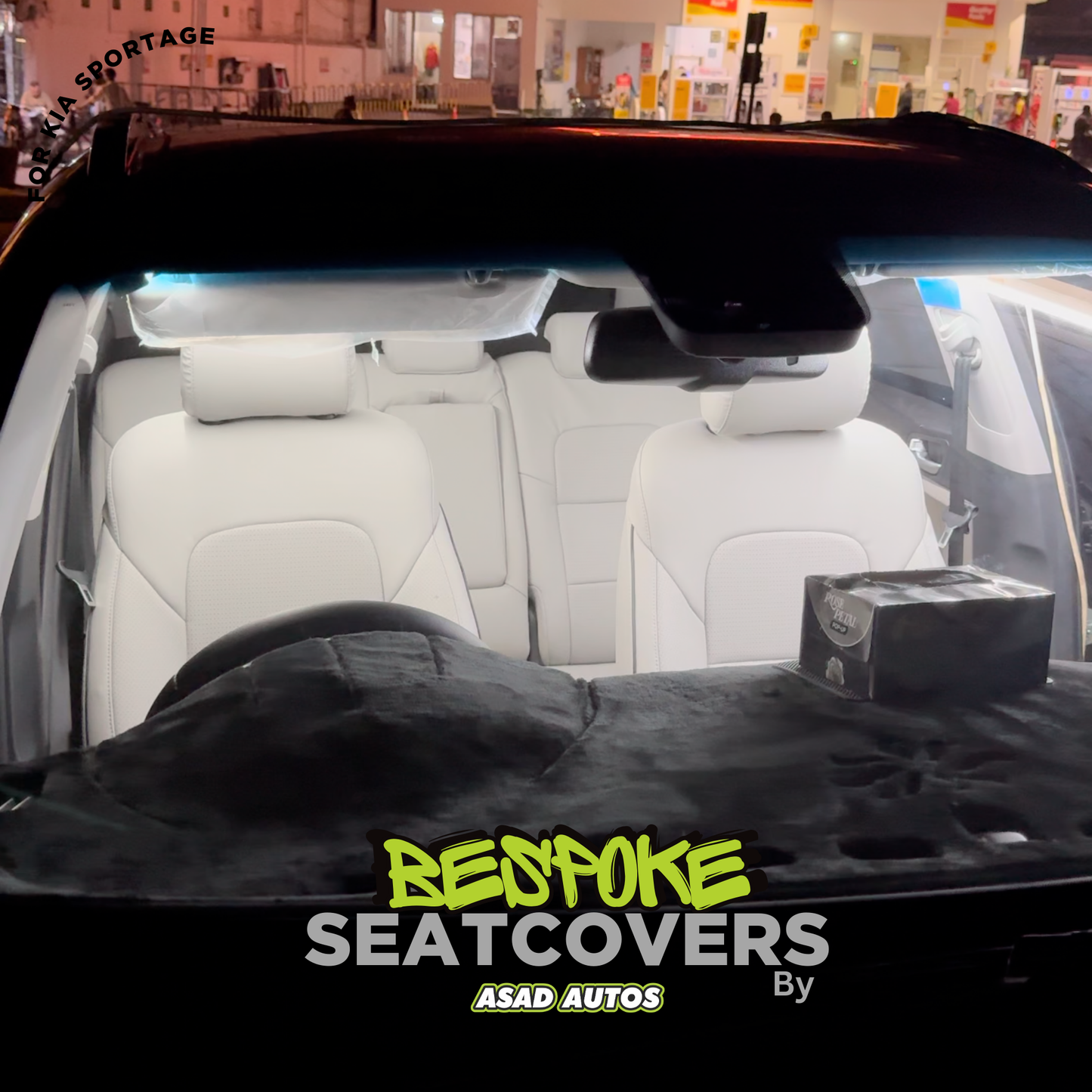 Bespoke Seat Covers & Steering Cover - Premium Japanese Synthetic Fiber for Kia Sportage