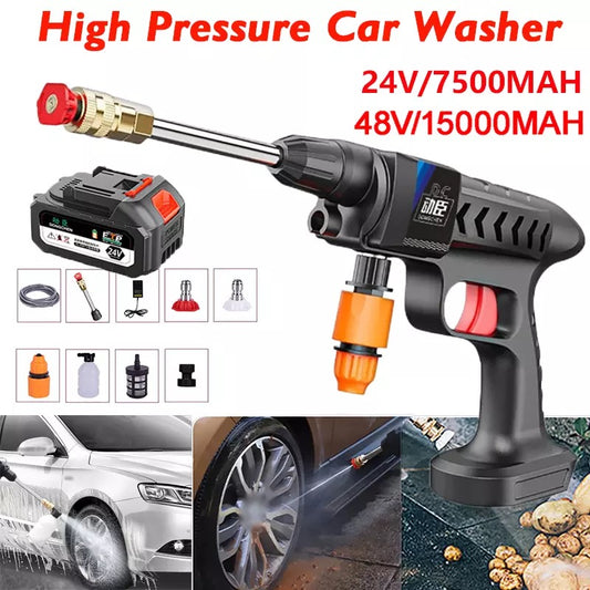 NEW Cordless High Pressure Car Washer – Rechargeable Car Wash Gun & Foam Machine