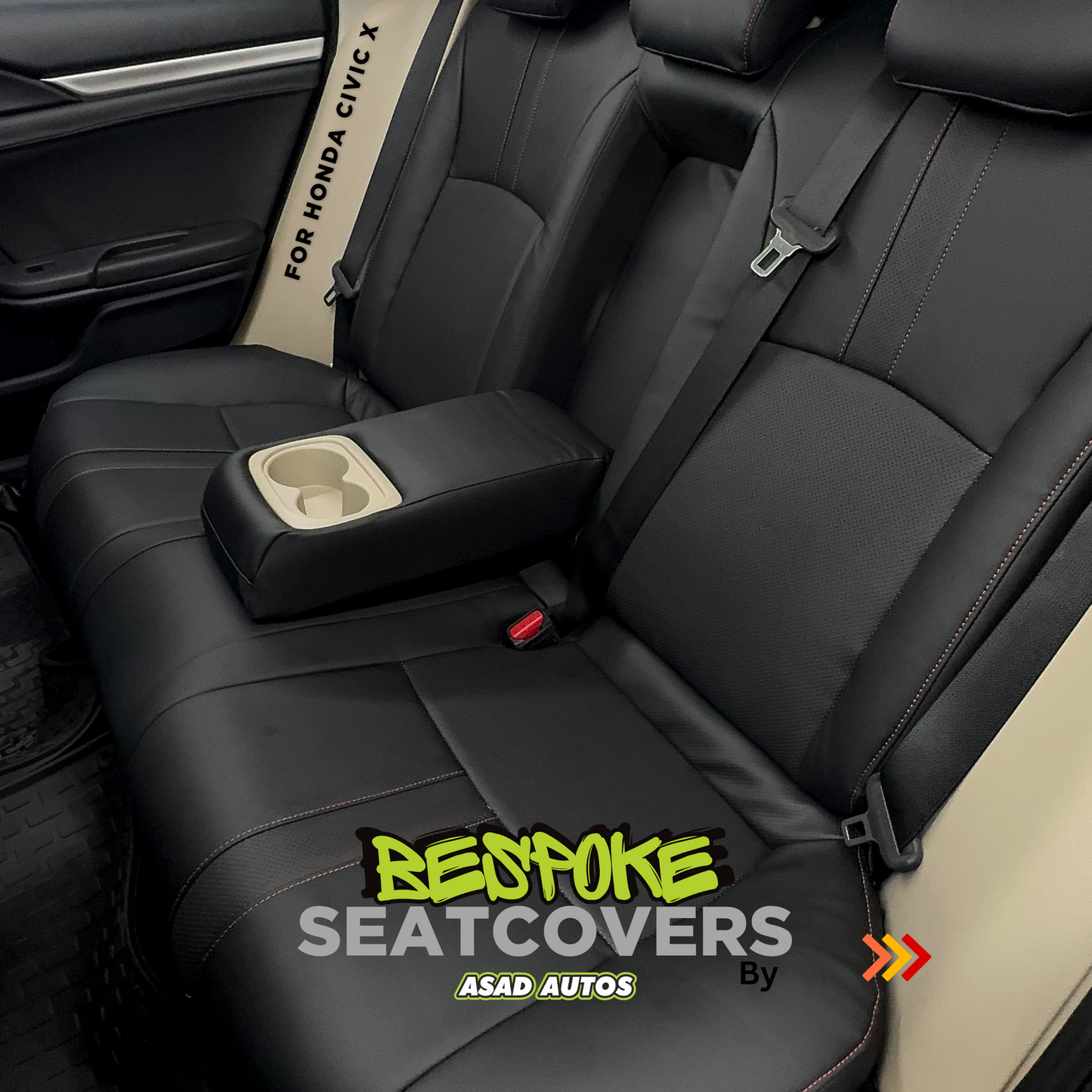 Bespoke Japanese Synthetic Seat Covers & Steering Cover for Honda Civic (2016-2021)