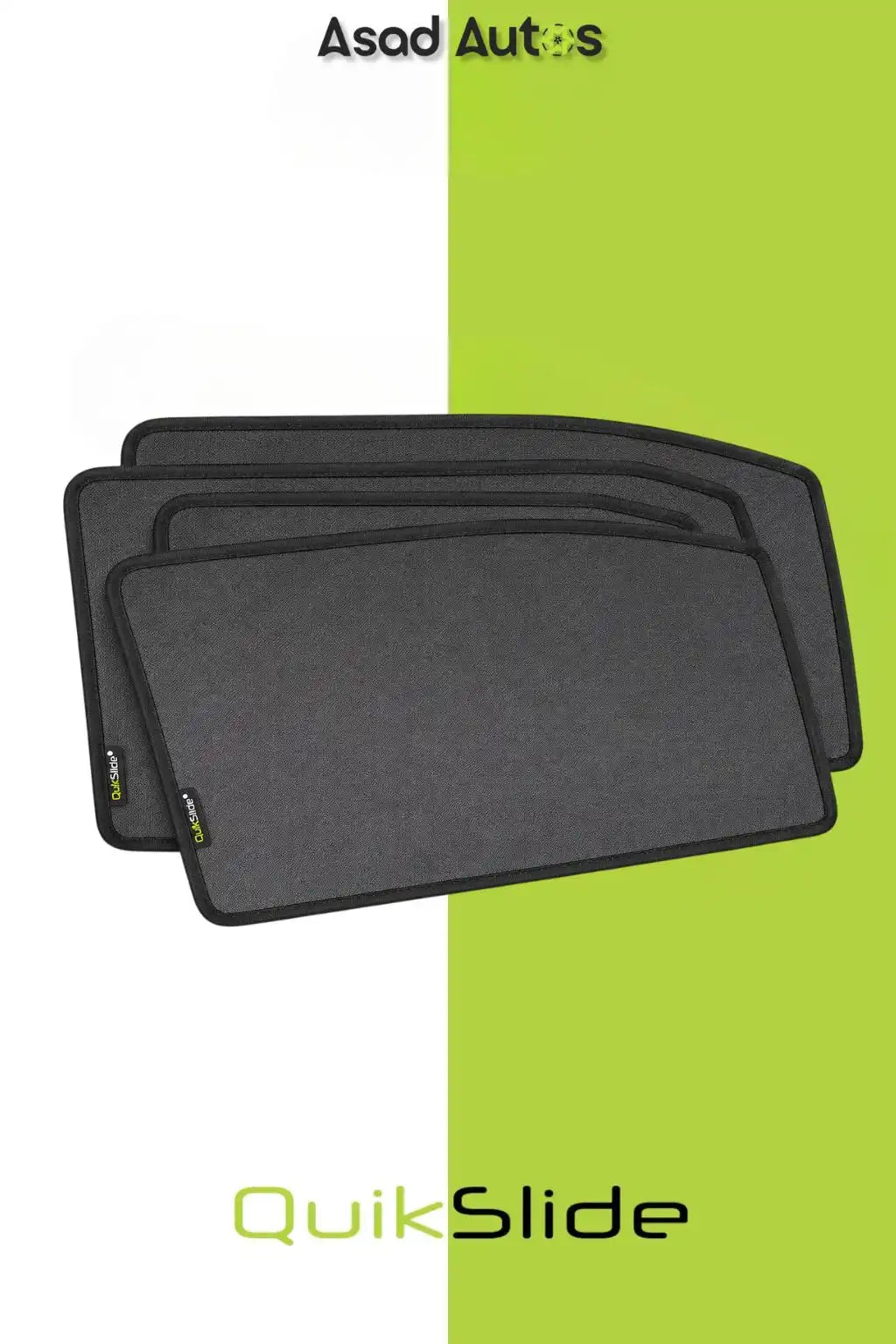 QS QuikSlide custom fit window sun shades installed on Toyota Aqua 2010-2025 side window