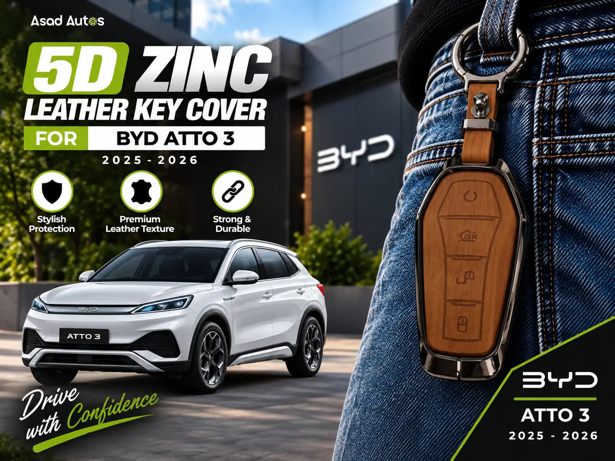 5D Zinc Leather Key Cover for BYD Atto 3 2025–2026