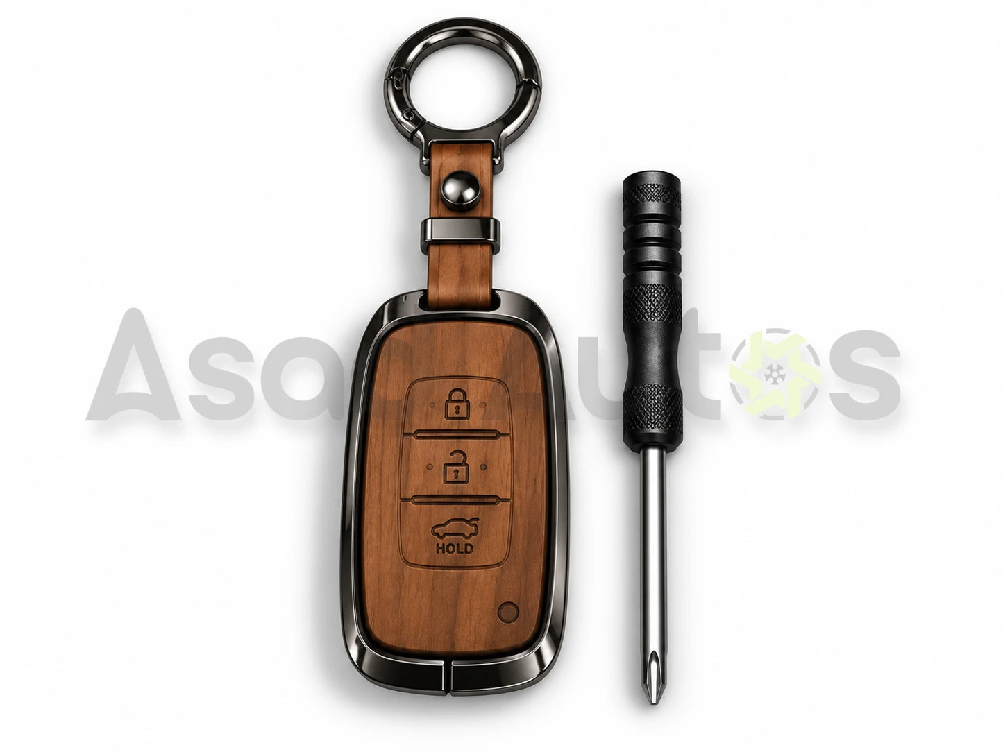 5D Zinc Leather Key Cover for Hyundai Tucson 2015-2024