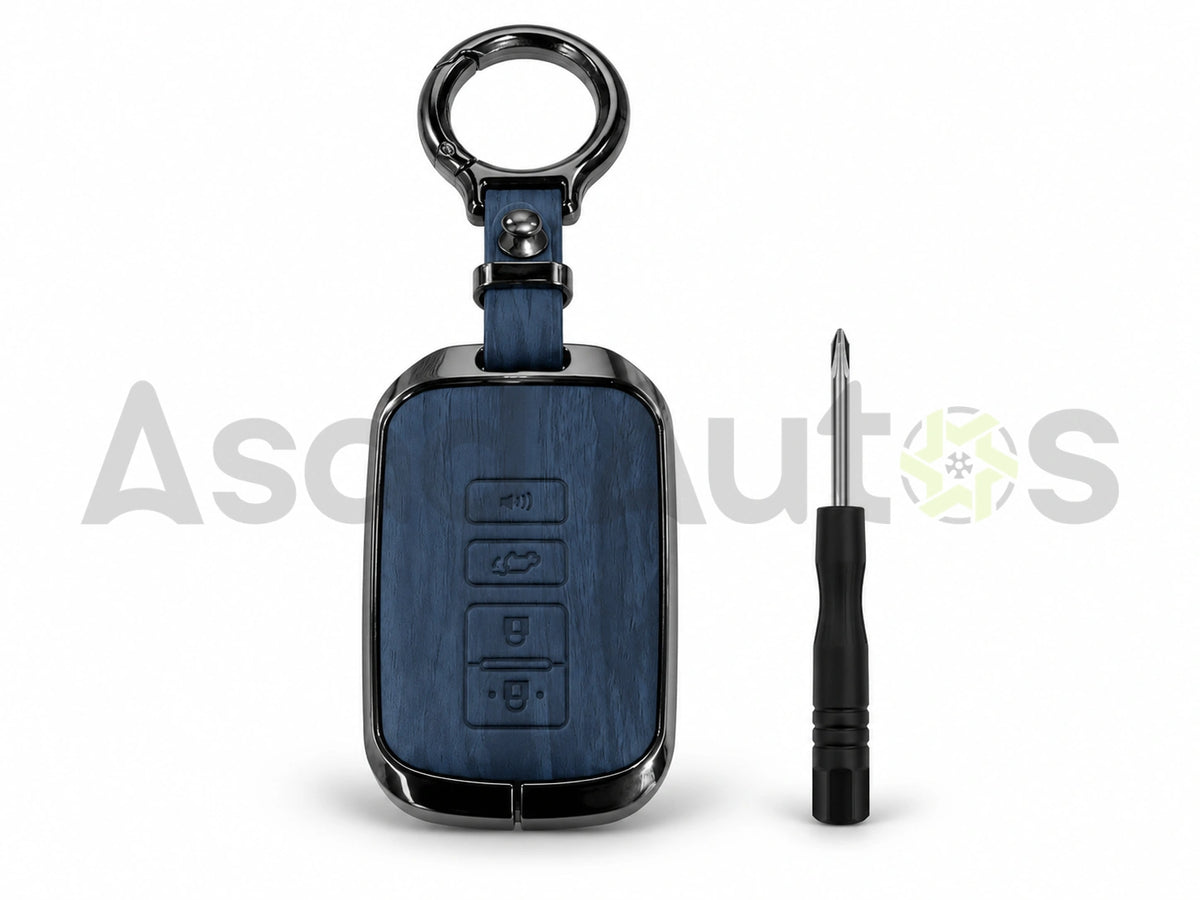 5D Zinc Leather Key Cover for Toyota Corolla 2014–2026 – Blue