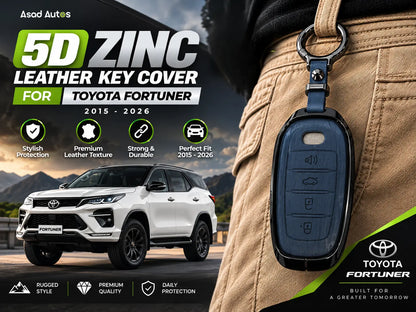 5D Zinc Leather Toyota Fortuner key cover 2015-2026