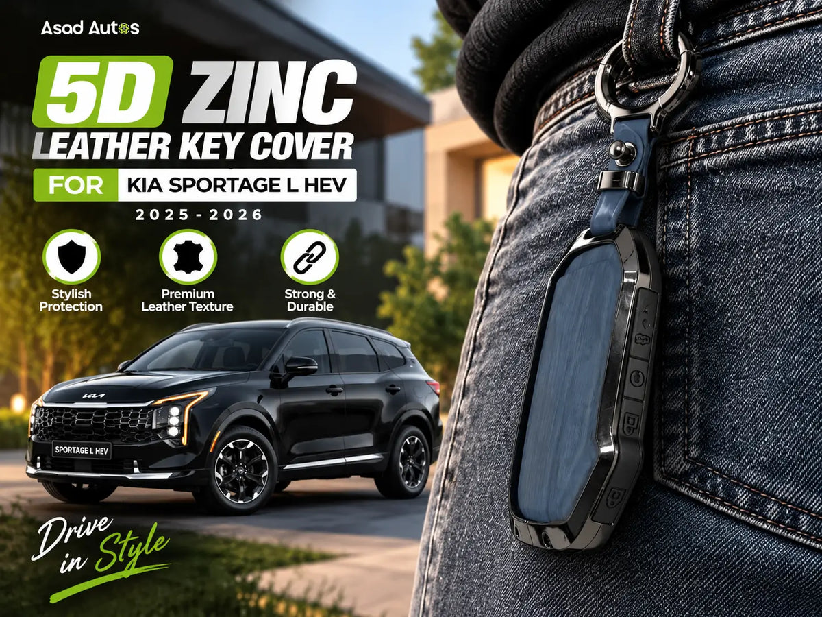 5D Zinc leather car key cover for Kia Sportage L HEV