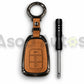 5D zinc leather Honda City key cover 2022–2026 attached to belt