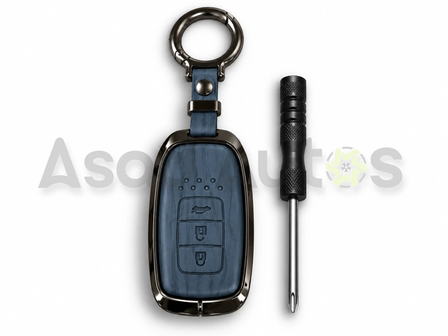 5D zinc leather key cover for Honda Civic 2016-2021 with key ring