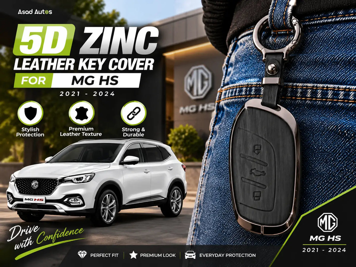 5D zinc leather key cover for MG HS 2021-2024
