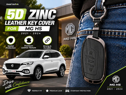 5D zinc leather key cover for MG HS 2021-2024