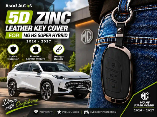 5D zinc leather key cover for MG HS Super Hybrid 2026-2027