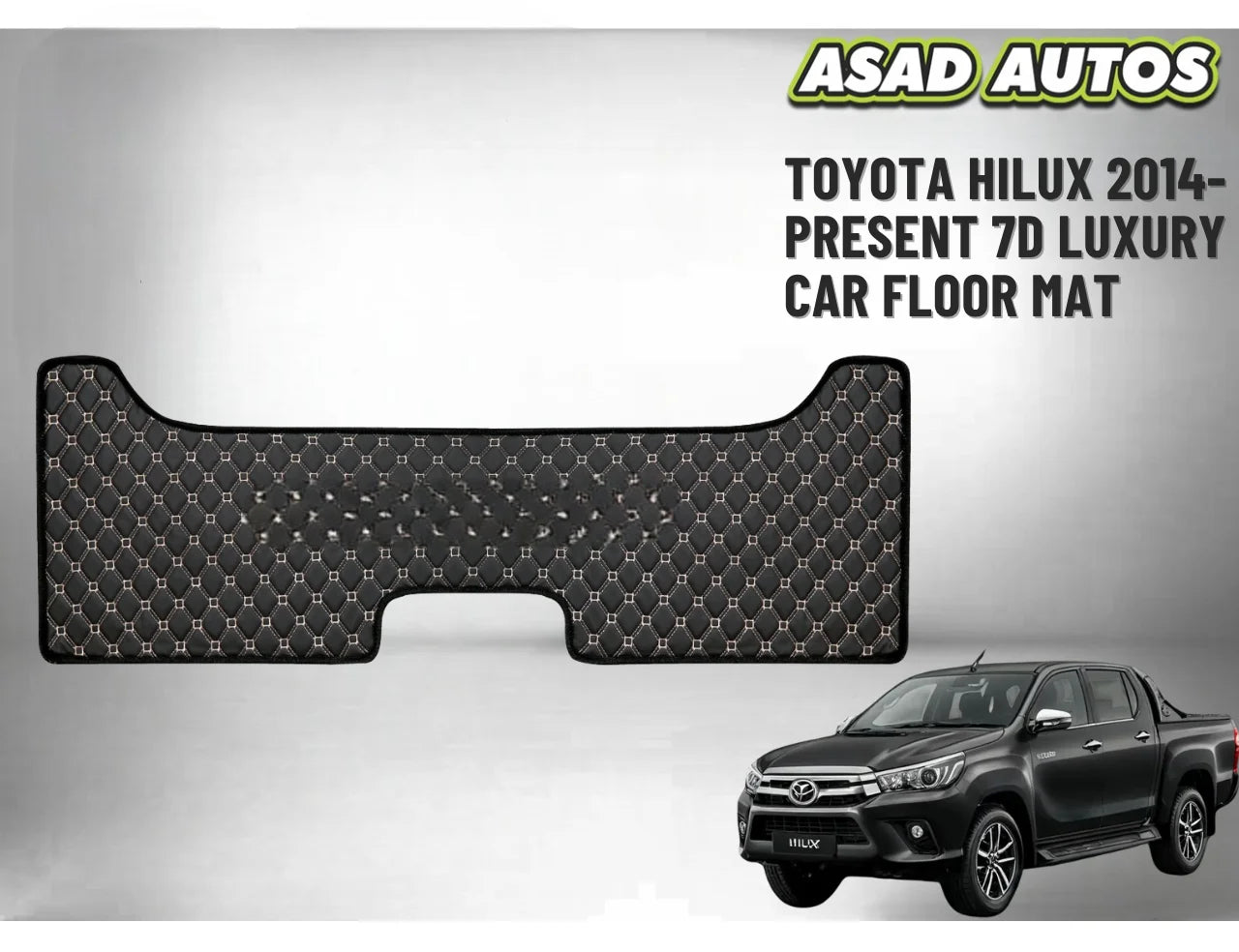 7D Luxury Floor Mats for Toyota Hilux 2014–Present – Waterproof, Custom Fit, Heavy-Duty
