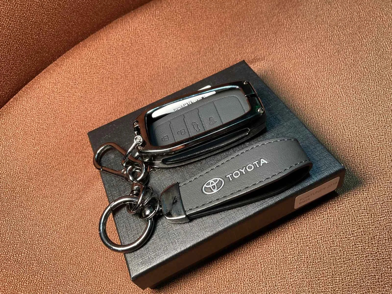 AAA Platinum Series Leather Metal Key Cover for Toyota Fortuner 2015–2026