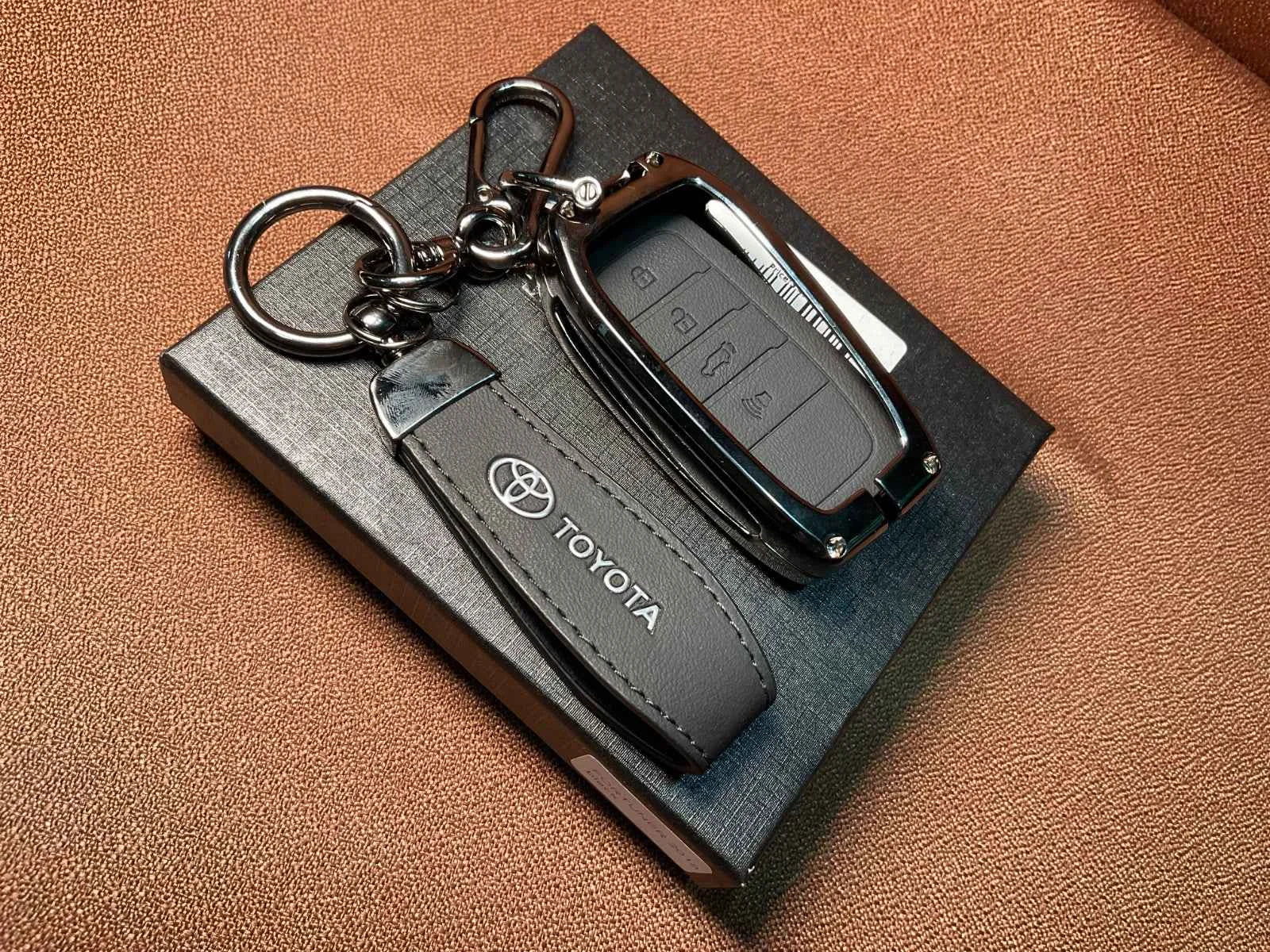 AAA Platinum Series Leather Metal Key Cover for Toyota Fortuner 2015–2026