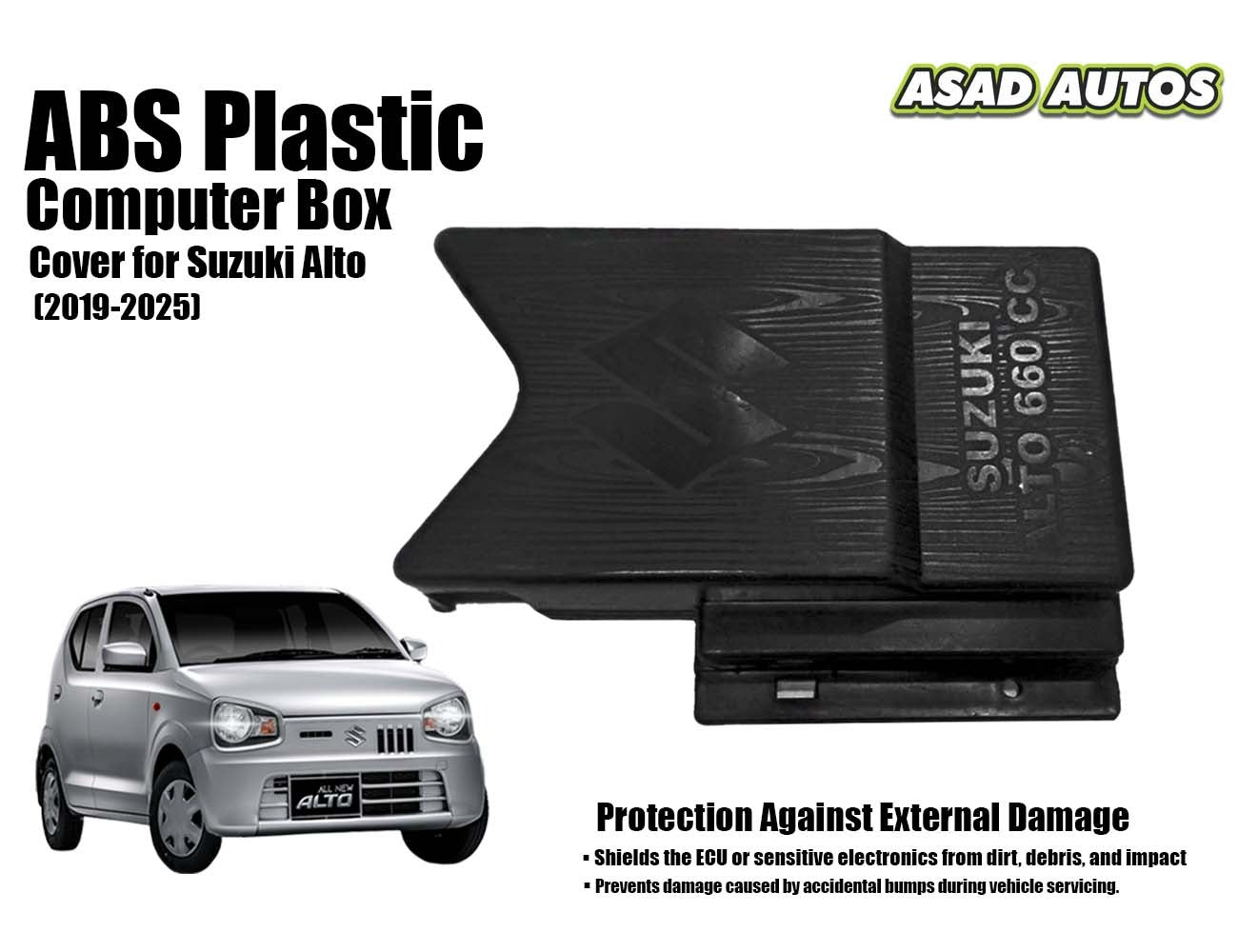 ABS Plastic Computer Box Cover for Suzuki Alto 2019-2025 – Durable and Protective

